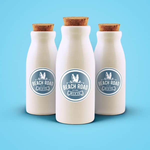 Beach Road Milk - logo and sticker label design and print