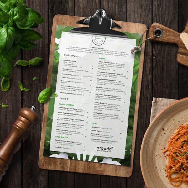 Arborio restaurant menu