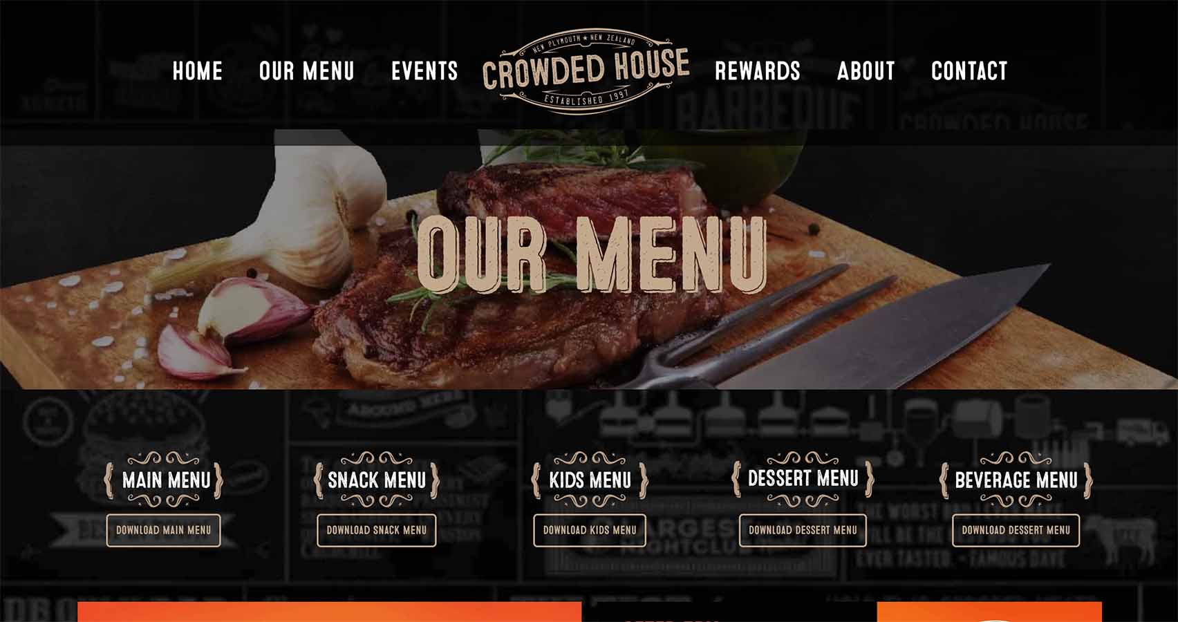 Crowded House Our Menu